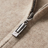 Polo Cardigan With Zip Made of Ultra-fine Merino Wool