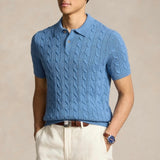 Polo Shirt With Knitted Trim and Knitting