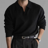 Outliers Knitted Polo Shirt With V-neck