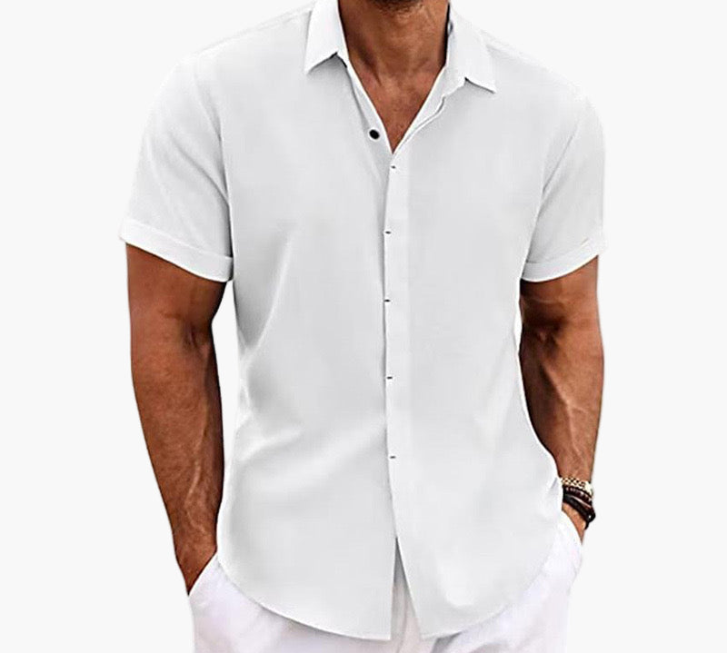 Short-sleeved Linen Shirt