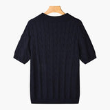 Polo Shirt With Knitted Trim and Knitting
