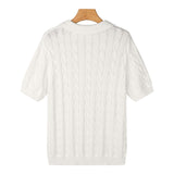 Polo Shirt With Knitted Trim and Knitting