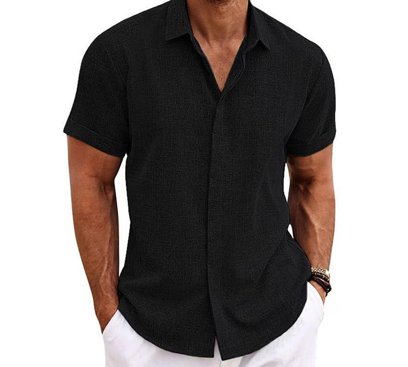 Short-sleeved Linen Shirt