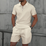 Outliers Zip-Up Polo and Soft Knit Shorts