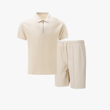Outliers Zip-Up Polo and Soft Knit Shorts