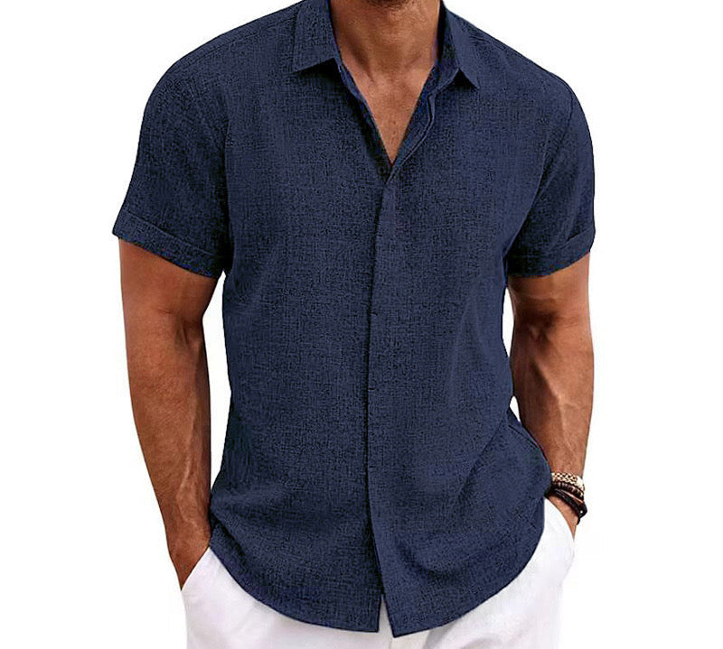 Short-sleeved Linen Shirt