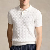 Polo Shirt With Knitted Trim and Knitting