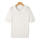 Polo Shirt With Knitted Trim and Knitting