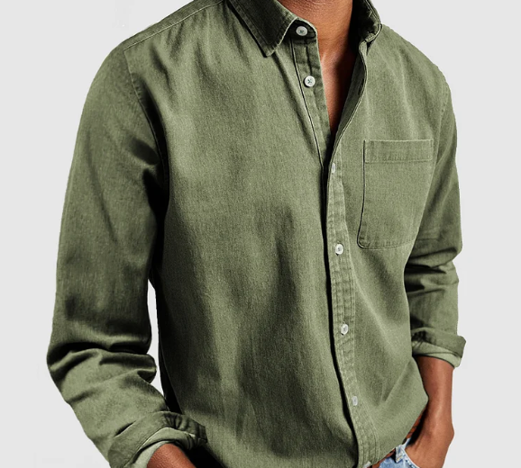Outliers Cotton Denim Blend Shirt